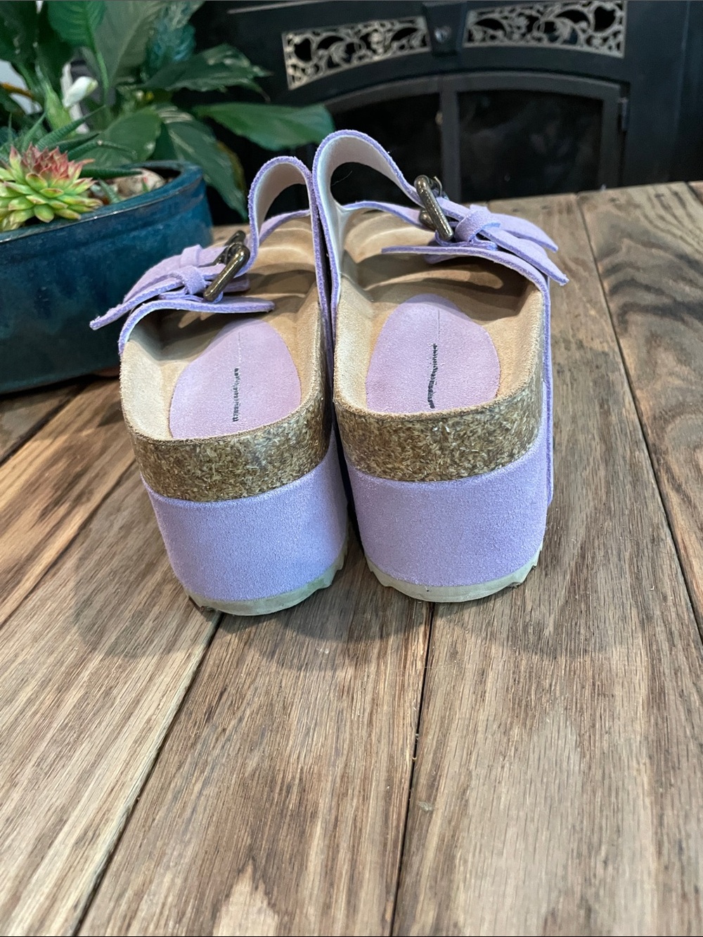 Intentionally Blank Lilac Cooper Platform Slide Sandals w/ Buckle Straps Size 39 - Picture 5 of 8
